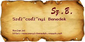 Szécsényi Benedek névjegykártya