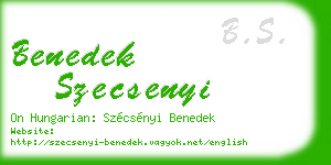 benedek szecsenyi business card